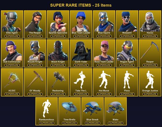 [PC/XBOX] 180 Skins | AC/DC | Black Knight | Blue Squire | Blue Team Leader | Darth Vader | Elite Agent | Havoc | Ol' Woody | Reaper | Reckoning | Rogue Agent | Rose Team Leader | Royale Knight | Sparkle Specialist | Sub Commander | The Reaper | Warpaint — image 1