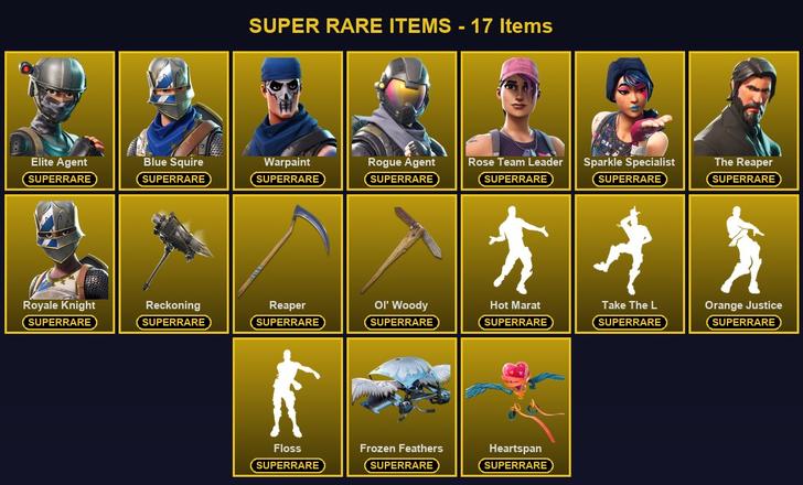 [PC] 118 Skins | Blue Squire | Elite Agent | Ol' Woody | Reaper | Reckoning | Rogue Agent | Rose Team Leader | Royale Knight | Sparkle Specialist | The Reaper | Warpaint | A.I.M. | Blackheart | Calamity | Carbide | Catalyst | Cuddle Team Leader — image 1