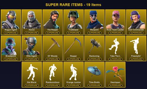 [PC/PSN/XBOX] 86 Skins | Breakpoint | Elite Agent | Havoc | Ol' Woody | Reaper | Reckoning | Rogue Agent | Rose Team Leader | Sub Commander | The Reaper | Trailblazer | Warpaint | A.I.M. | Blackheart | Calamity | Carbide | Catalyst | Dark Voyager | Dire — Fortnite account listing