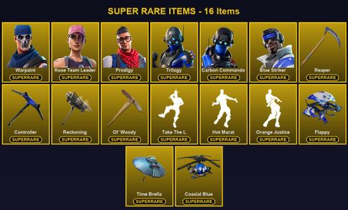 [PC/PSN/XBOX] 113 Skins | Blue Striker | Carbon Commando | Controller | Ol' Woody | Prodigy | Reaper | Reckoning | Rose Team Leader | Trilogy | Warpaint | A.I.M. | Blackheart | Calamity | Carbide | Catalyst | Drift | Hybrid | Joltara | Luxe | Lynx | Omega — Fortnite account listing
