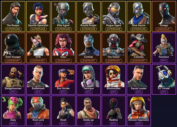 [PC/XBOX] 27 Skins | Blue Squire | Elite Agent | Reckoning | Rogue Agent | Royale Knight | Sparkle Specialist | The Reaper | Calamity | Carbide | Dark Voyager | Drift | Omega | The Visitor | Valor | Battlehawk | Blade of the Waning Moon | DJ Yonder | EVA — image 2