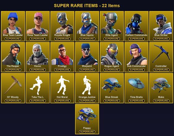 [PC/XBOX] 38 Skins | Blue Squire | Blue Striker | Blue Team Leader | Carbon Commando | Controller | Elite Agent | Havoc | Ol' Woody | Prodigy | Rogue Agent | Rose Team Leader | Royale Knight | Sub Commander | The Reaper | Warpaint | Carbide | Dark Voyager — image 1