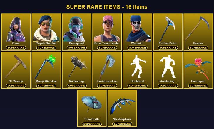 [PC] 139 Skins | Breakpoint | Glow | Leviathan Axe | Merry Mint Axe | Ol' Woody | Perfect Point | Reaper | Reckoning | Rose Team Leader | Royale Bomber | Warpaint | A.I.M. | Blackheart | Calamity | Catalyst | Deadpool | Dire | Eternal Knight | Fade — image 1