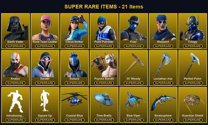 [PC/XBOX] 169 Skins | Cloud Striker | Darth Vader | Fixer | Kratos | Leviathan Axe | Ol' Woody | Perfect Point | Point Patroller | Psycho Bandit | Rose Team Leader | Sultura | Trilogy | Warpaint | Xander | Catalyst | Deadpool | Era | Eternal Knight | Fade — image 1