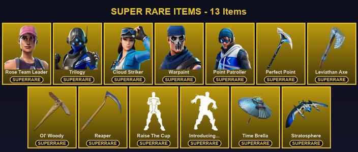 [PC/PSN/XBOX] 147 Skins | Cloud Striker | Leviathan Axe | Ol' Woody | Perfect Point | Point Patroller | Reaper | Rose Team Leader | Trilogy | Warpaint | Backlash | Blaze | Deadpool | Eternal Knight | Fade | Fusion | Galaxia | Galaxy Scout — Fortnite account listing