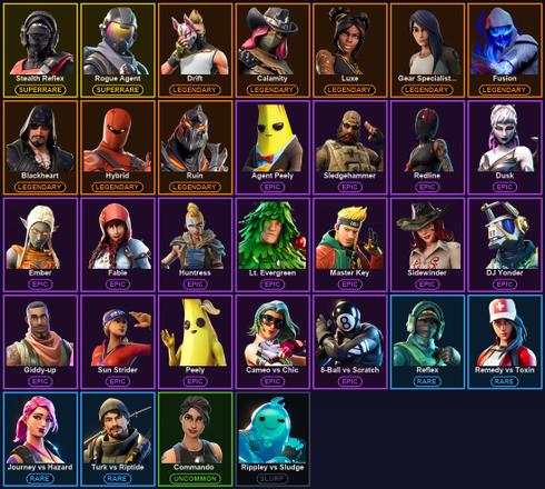 [PC/PSN/XBOX] 32 Skins | Reckoning | Rogue Agent | Stealth Reflex | Blackheart | Calamity | Drift | Fusion | Gear Specialist Maya | Hybrid | Luxe | Ruin | 8-Ball vs Scratch | Agent Peely | Cameo vs Chic | DJ Yonder | Dragon's Claw | Dumbbell Driver | Dusk — image 2