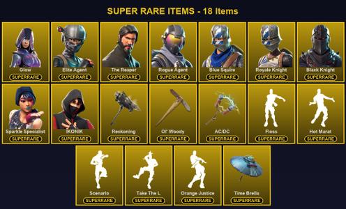 [PC/PSN/XBOX] 51 Skins | AC/DC | Black Knight | Blue Squire | Elite Agent | Glow | IKONIK | Ol' Woody | Reckoning | Rogue Agent | Royale Knight | Sparkle Specialist | The Reaper | A.I.M. | Calamity | Carbide | Dark Voyager | Dire | Drift | Enforcer | Lynx — Fortnite account listing