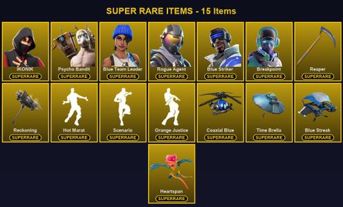 [PC/PSN/XBOX] 129 Skins | Blue Striker | Blue Team Leader | Breakpoint | IKONIK | Psycho Bandit | Reaper | Reckoning | Rogue Agent | A.I.M. | Blackheart | Calamity | Carbide | Catalyst | Dire | Drift | Enforcer | Fallen Love Ranger | Fusion | Hybrid — Fortnite account listing