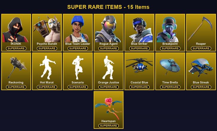 [PC/PSN/XBOX] 129 Skins | Blue Striker | Blue Team Leader | Breakpoint | IKONIK | Psycho Bandit | Reaper | Reckoning | Rogue Agent | A.I.M. | Blackheart | Calamity | Carbide | Catalyst | Dire | Drift | Enforcer | Fallen Love Ranger | Fusion | Hybrid — image 1