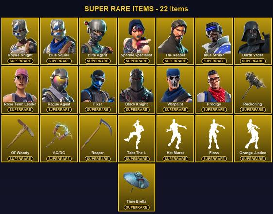 [PC/XBOX] 165 Skins | AC/DC | Black Knight | Blue Squire | Blue Striker | Darth Vader | Elite Agent | Fixer | Ol' Woody | Prodigy | Reaper | Reckoning | Rogue Agent | Rose Team Leader | Royale Knight | Sparkle Specialist | The Reaper | Warpaint | A.I.M. — image 1