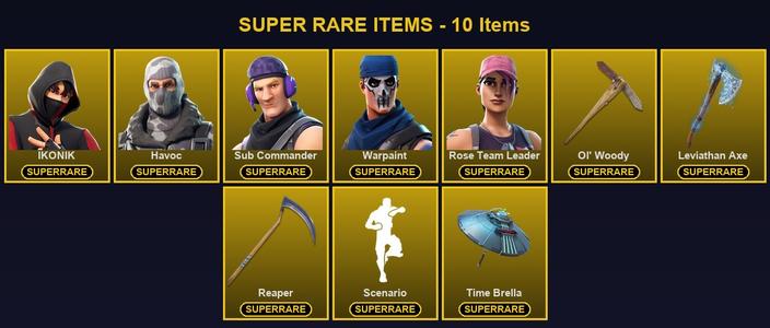 [PC/PSN/XBOX] 128 Skins | Havoc | IKONIK | Leviathan Axe | Ol' Woody | Reaper | Rose Team Leader | Sub Commander | Warpaint | Catalyst | Deadpool | Era | Fade | Fate | Fusion | Gear Specialist Maya | Kado Thorne | Love Ranger | Mandalorian | Midas — Fortnite account listing