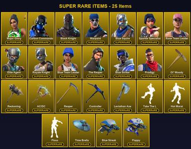 [PC/PSN/XBOX] 115 Skins | AC/DC | Black Knight | Blue Squire | Blue Striker | Blue Team Leader | Carbon Commando | Controller | Elite Agent | Leviathan Axe | Major Glory | Ol' Woody | Prodigy | Reaper | Reckoning | Rose Team Leader | Royale Knight — Fortnite account listing