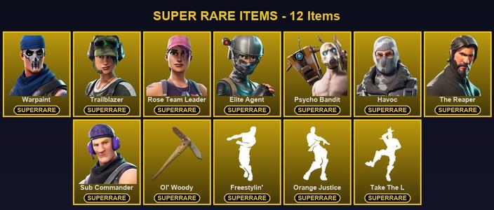 [PC/XBOX] 42 Skins | Elite Agent | Havoc | Ol' Woody | Psycho Bandit | Rose Team Leader | Sub Commander | The Reaper | Trailblazer | Warpaint | Carbide | Criterion | Dark Vanguard | Dark Voyager | Drift | Leviathan | Oblivion | Omega | Raven | Rex | Valor — Fortnite account listing
