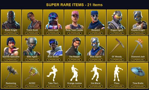 [PC/PSN/XBOX] 151 Skins | AC/DC | Astro Jack | Black Knight | Blue Squire | Blue Striker | Diamond Jack | Elite Agent | Ol' Woody | Reckoning | Rogue Agent | Rose Team Leader | Royale Knight | Sparkle Specialist | The Reaper | Travis Scott | Warpaint — Fortnite account listing