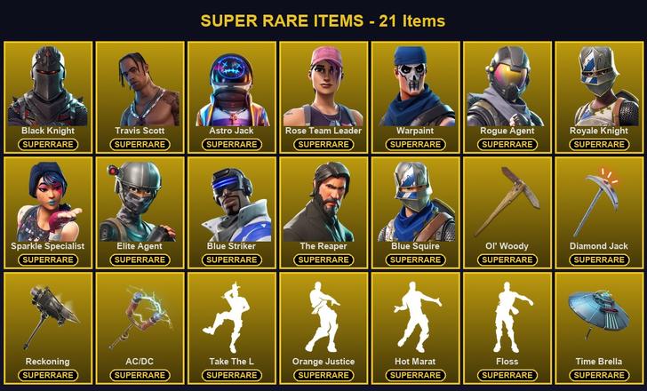 [PC/PSN/XBOX] 151 Skins | AC/DC | Astro Jack | Black Knight | Blue Squire | Blue Striker | Diamond Jack | Elite Agent | Ol' Woody | Reckoning | Rogue Agent | Rose Team Leader | Royale Knight | Sparkle Specialist | The Reaper | Travis Scott | Warpaint — image 1