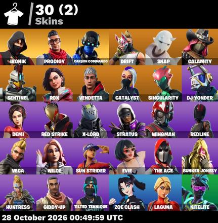 [PC/PSN/XBOX] | 30 skins | IKONIK | Prodigy | Carbon Commando | Drift | Snap | Calamity | Sentinel | Rox | Vendetta | Catalyst | #JJZ5811 — image 2