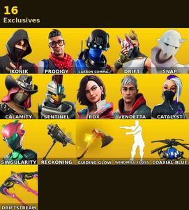 [PC/PSN/XBOX] | 30 skins | IKONIK | Prodigy | Carbon Commando | Drift | Snap | Calamity | Sentinel | Rox | Vendetta | Catalyst | #JJZ5811 — Fortnite account listing