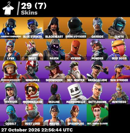 [PC/PSN/XBOX] | 29 skins | Orange Justice | Take The L | Carbon Commando | Blue Striker | Blackheart | Dark Voyager | Carbide | Zenith | #POD7950 — image 2