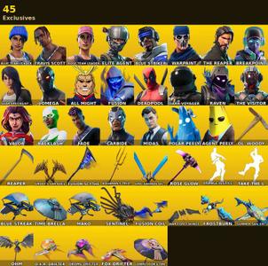 [PC/PSN/XBOX] | 77 skins | Orange Justice | Take The L | OG STW | Travis Scott | The Reaper | Elite Agent | Omega | Blue Team Leader | #XVC3824 — Fortnite account listing