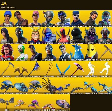 [PC/PSN/XBOX] | 77 skins | Orange Justice | Take The L | OG STW | Travis Scott | The Reaper | Elite Agent | Omega | Blue Team Leader | #XVC3824 — image 1