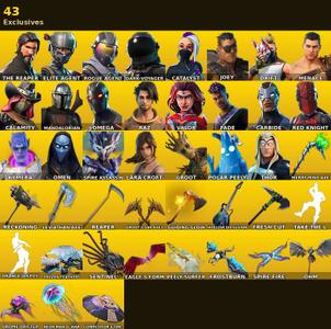 [PC] | 95 skins | Merry Mint Axe | Leviathan Axe | Take The L | Orange Justice | Lara Croft | The Reaper | Elite Agent | Omega | #CMH7715 — Fortnite account listing
