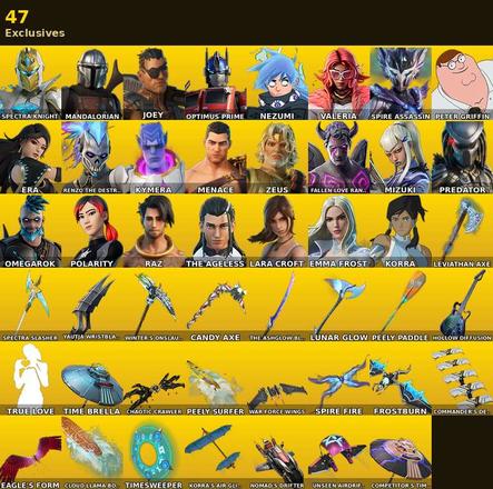 [PC/PSN/XBOX] | 146 skins | Leviathan Axe | Candy Axe | Lara Croft | Spectra Knight | Mandalorian | Joey | Optimus Prime | Nezumi | Valeria | #NRJ2832 — image 1