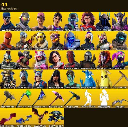 [PC/PSN/XBOX] | 111 skins | Merry Mint Axe | Orange Justice | OG STW | Warpaint | Rogue Agent | Rose Team Leader | World Warrior | #GTX9224 — image 1