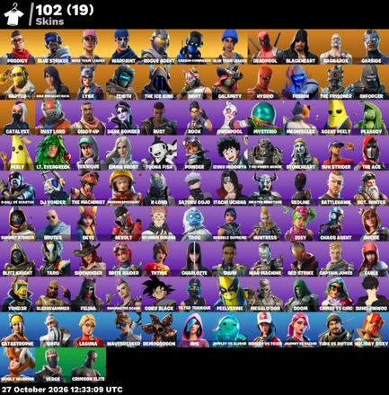 [PC/PSN/XBOX] | 102 skins | Orange Justice | Take The L | OG STW | Prodigy | Blue Striker | Rose Team Leader | Warpaint | Rogue Agent | #XXZ9897 — image 2