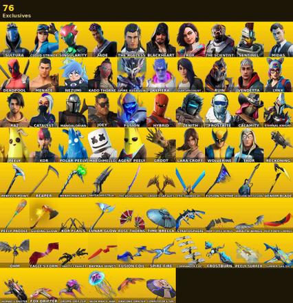 [PC/XBOX] | 182 skins | 950 V-bucks | Merry Mint Axe | Lara Croft | Sultura | Cloud Striker | Singularity | Fade | The Ageless | Blackheart | #JVO5759 — image 1
