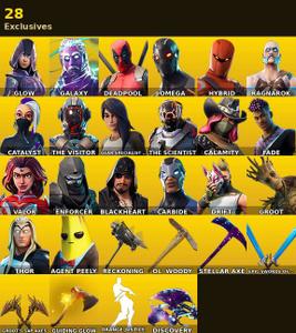 [PC/PSN] | 54 skins | Orange Justice | Galaxy | Glow | Omega | Deadpool | Hybrid | Ragnarok | Catalyst | The Visitor | Gear Specialist Maya | #XGB1458 — Fortnite account listing