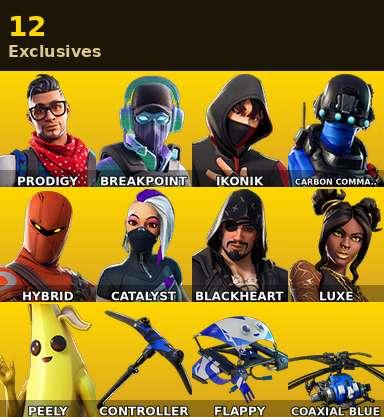 [PC/PSN/XBOX] | 17 skins | IKONIK | Prodigy | Breakpoint | Carbon Commando | Hybrid | Catalyst | Blackheart | Luxe | Tilted Teknique | #LZI3460 — image 1
