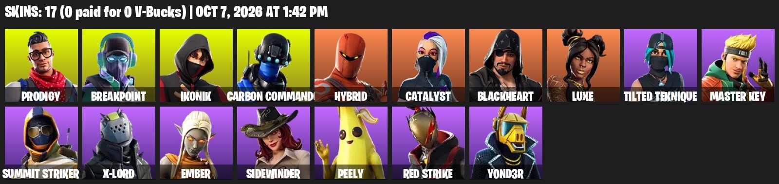 [PC/PSN/XBOX] | 17 skins | IKONIK | Prodigy | Breakpoint | Carbon Commando | Hybrid | Catalyst | Blackheart | Luxe | Tilted Teknique | #LZI3460 — image 2